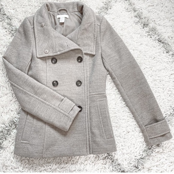 H&M Jackets & Blazers - ✨HOST PICK✨H&M Double Breasted Light Grey Coat with Pockets